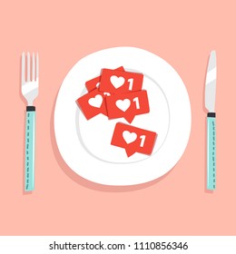 Like as a criterion of popularity in social networks, vector concept, as a food for blogger