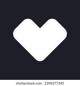 Like dark mode glyph ui icon. Social media interaction. Feedback. User interface design. White silhouette symbol on black space. Solid pictogram for web, mobile. Vector isolated illustration