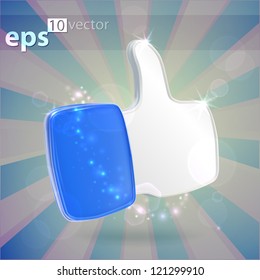 Like dimensional emblem icon surrounded with bokeh glow and glitter, eps10 vector illustration