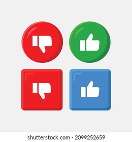 Like and Dislike 3d icon set vector of modern trend in the style of glass morphism with gradient. The collection includes 4 icons in a single style of business, finance, website, or etc.