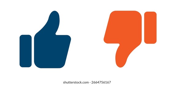 Me gustan, no me gustan, estoy de acuerdo, apruebo, rechazo, gesto de iconos. Icono sólido.
