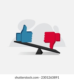 Like and dislike balance design vector illustration