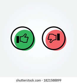 Like and dislike button icon design vector 