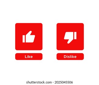 Like and Dislike Button Icon Vector Isolated on White Background