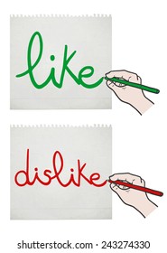 Like and dislike card