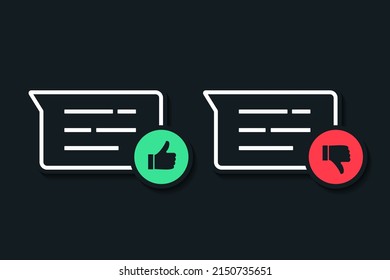 Like and dislike comment symbol. Vector illustration