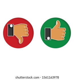 Like and dislike concept on white background. Creative idea design use for your project