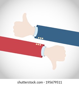 Like Dislike Election Hands