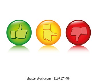 Like and dislike hand buttons vector illustration EPS10