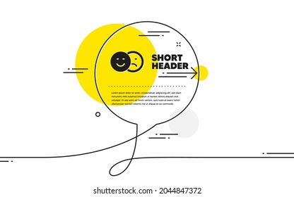 Me gusta y no me gusta el icono. Banner continuo de la burbuja de chat de línea. Señal de sonrisa. Símbolo de retroalimentación de medios sociales. Como un icono en el mensaje de chat. Habla de comentarios y habla de fondo. Vector