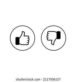 diseño de iconos de tipo y no me gusta con el estilo delineado, el símbolo de miniaturas hacia arriba y el de abajo vector