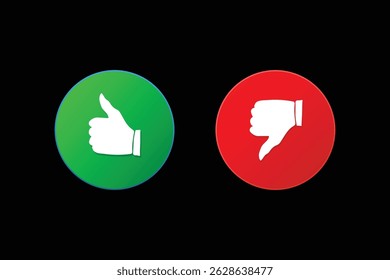 like and dislike icon design with red and blue color
