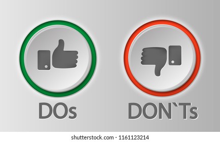 like dislike icon. Do and Don't or Like isolated on white background. Vector illustration. Eps 10.