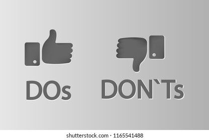 like dislike icon. Do and Don't or Like isolated on white background. Vector illustration. Eps 10.