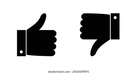 Icono de Me gusta y No me gusta. Símbolos Do y Don. Ilustración vectorial.