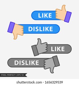 Like and Dislike icon in flat line style. Website and social media apps icon for companies, individual and bloggers.