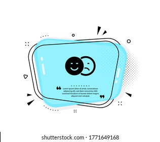 Like and dislike icon. Quote speech bubble. Smile sign. Social media feedback symbol. Quotation marks. Classic like icon. Vector