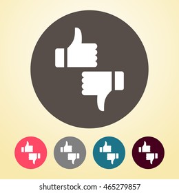 Like & Dislike Icon in round shape.