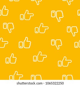 Like and dislike icon. Seamless pattern. Vector illustration