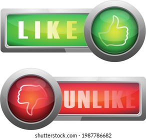 like and dislike icon set