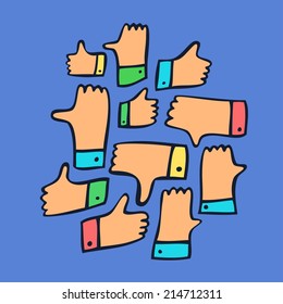Like and dislike icon set