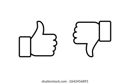 Like Dislike icon set Thumb down Thumb up