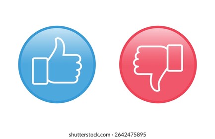 Like Dislike icon set Thumb down Thumb up