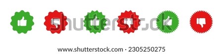 Like dislike icon set. Thumb up down vector icon. Concept of social networks.  Vector illustration Stock photo © 