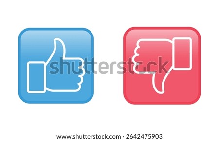 Like Dislike icon set Thumb down Thumb up