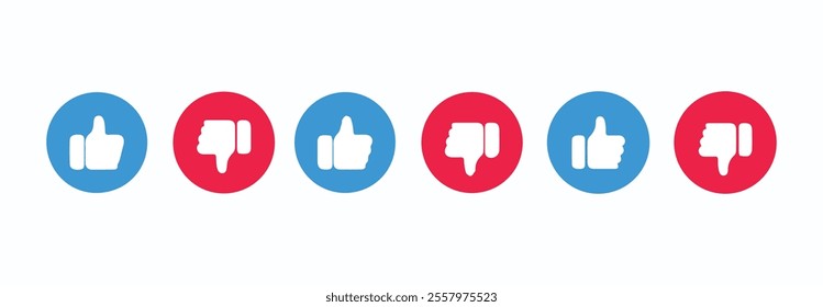 I like and dislike the icon set. Thumbs up or down.Social media vector icon. Like buttons ready for websites and mobile apps. Vector illustration