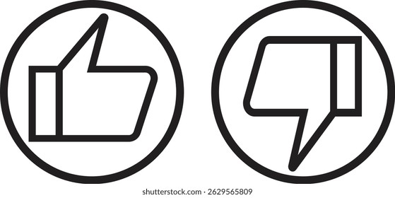 like and dislike icon set vector, thumbs up and thumbs down vevtor set
