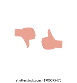 Like and Dislike icon. Simple Pictogram. Hand Symbol for Web. Feedback Hand Gesture Vector Illustration