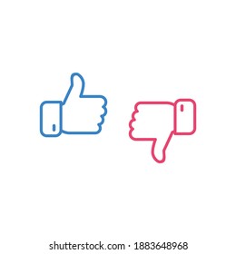 
Like and dislike icon symbol vector