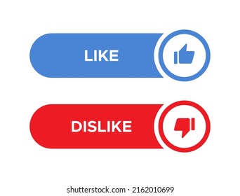 Like and Dislike Icon. Thumb up and heart vector on bar button