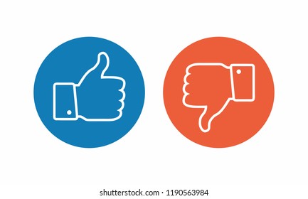 Like and dislike icon. Thumbs up and thumbs down. Like and dislike icon. Thumbs up and thumbs down.