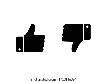 like and dislike icon, Thumbs up thumbs down icon vector