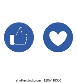 Like, Dislike icon. Thumbs up. Heart like icon. Social Media Icon. Vector Illustration.