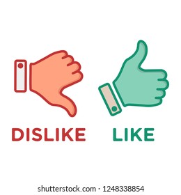 like and dislike icon in trendy flat style 