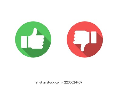 Like and dislike icon vector design with green and red color