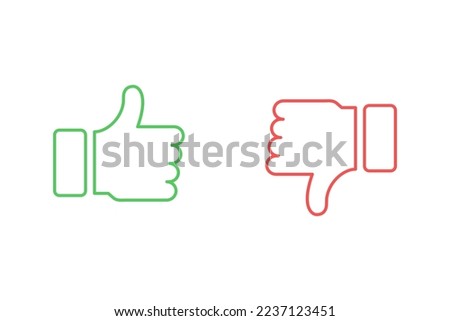 Like and dislike icon vector design with green and red color