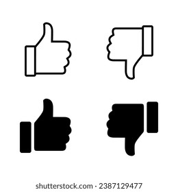 Like and dislike icon vector. Social media thumb up down