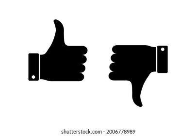 Like and dislike icon vector. Thumbs up and thumbs down icon vector. Hand like and dislike