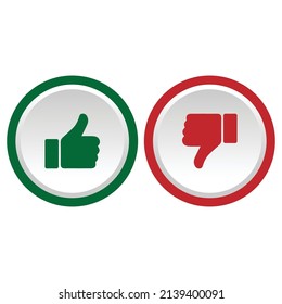 like dislike icon,do and don'tor like isolated on white background vector illustration.eps10