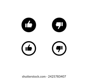Like and dislike icons. Line, social media ui design, thumbs up, thumbs down, like and dislike icons. Vector icons