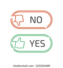 Like and dislike icons set. Thumb up and down, buttons.