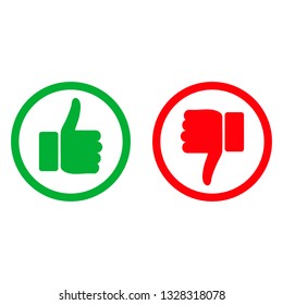 Like and dislike icons set. Thumbs up and thumbs down
