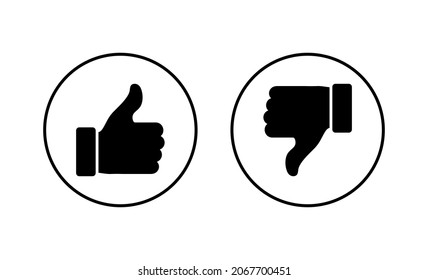 Wie und nicht mag Symbole gesetzt. Dreht sich nach oben und Daumen Schild und Symbol nach unten.