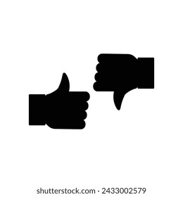 Like and dislike icons set. Thumbs up and thumbs down. Vector illustration.
