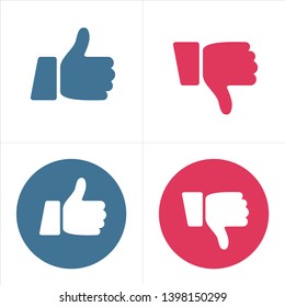 Like and Dislike Icons -Thumb Up and Thumb Down - illustration vector