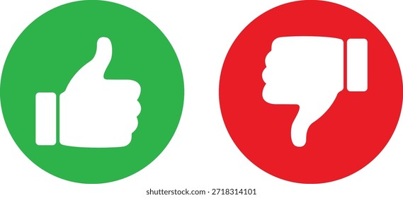 Me gustan y no me gustan los iconos de los pulgares hacia abajo y los símbolos de los pulgares hacia abajo